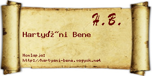 Hartyáni Bene névjegykártya